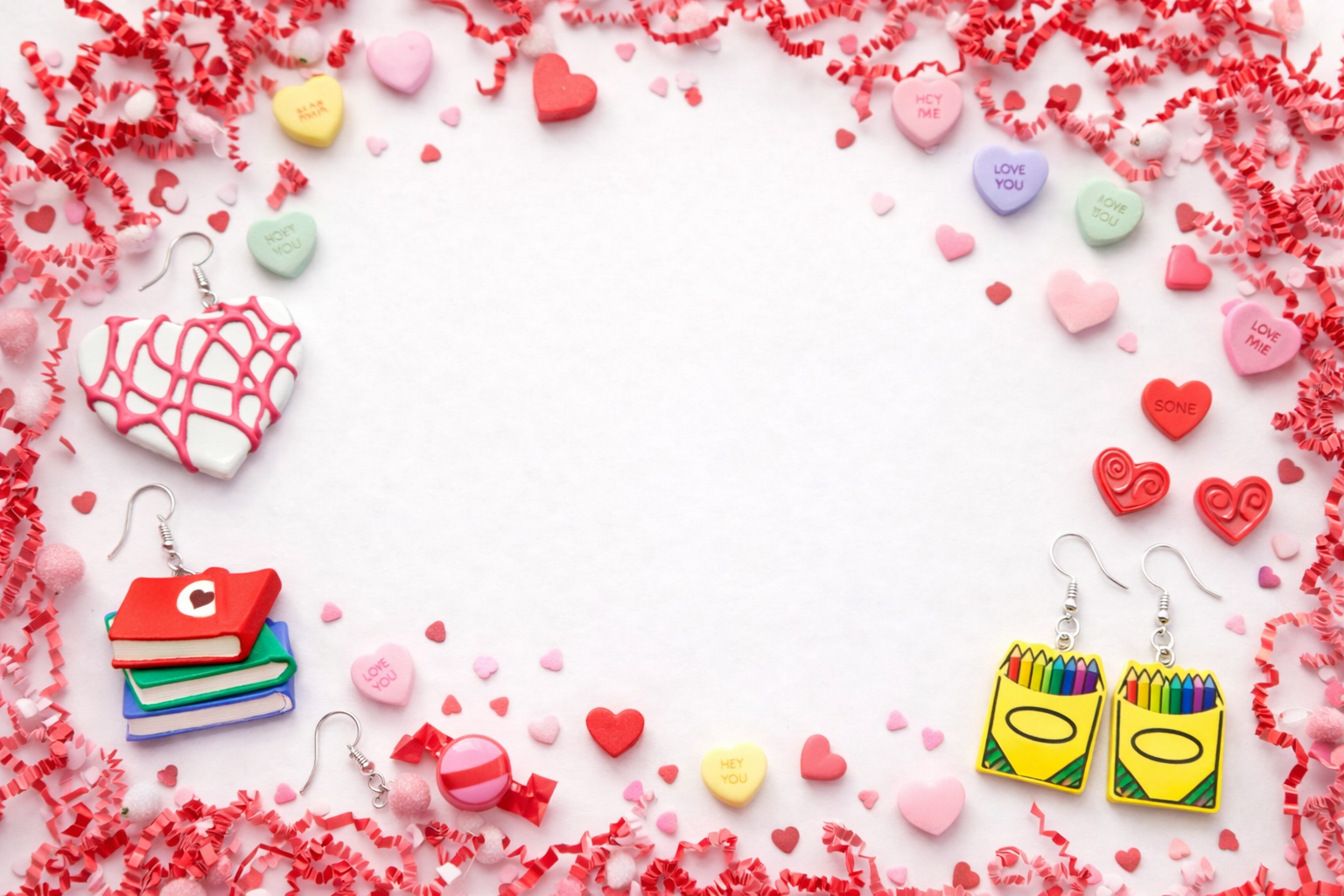 Valentine's Day 3D printed earrings collection banner