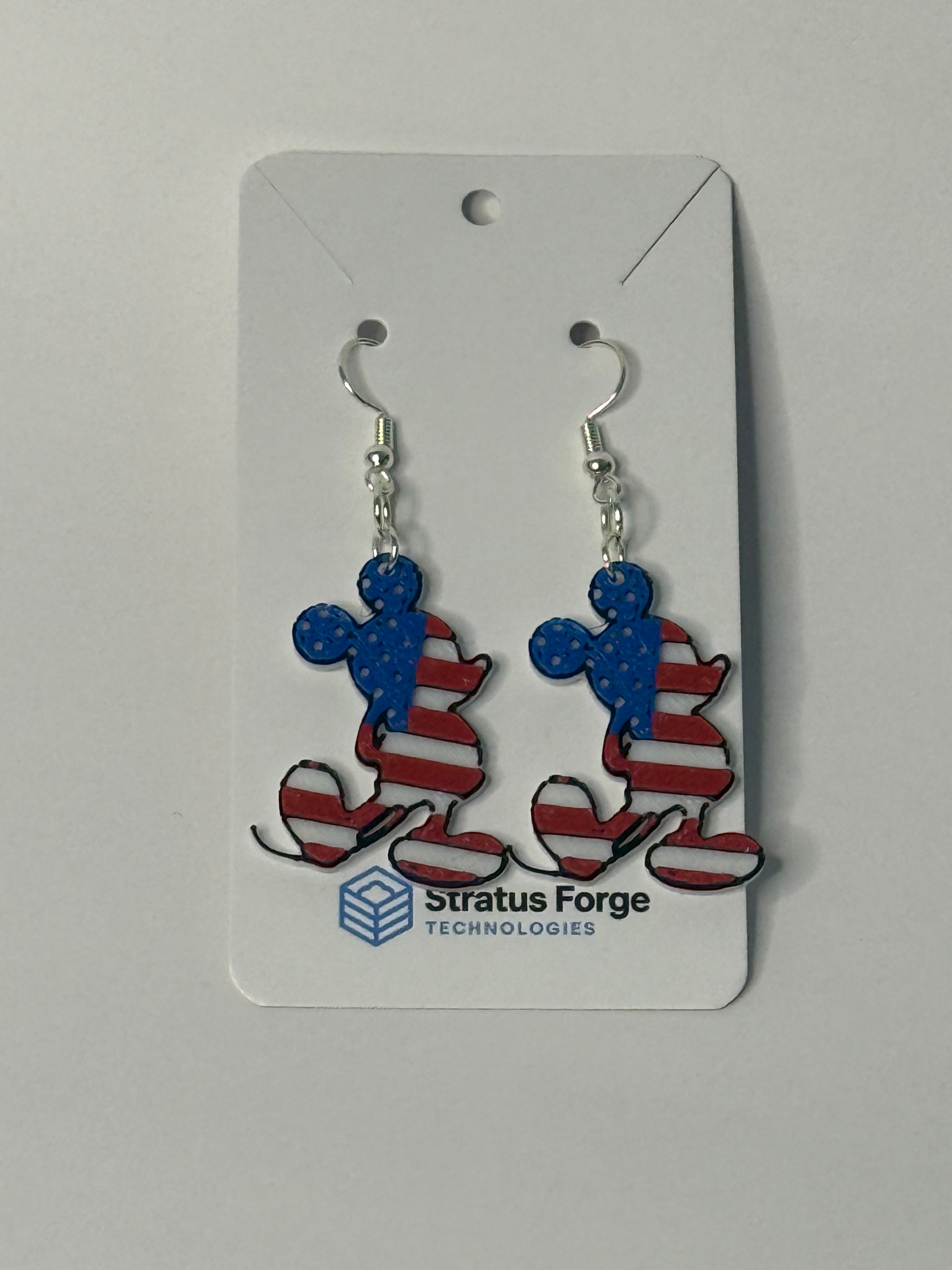 Patriotic Mouse Dangle Earrings | 4th of July
