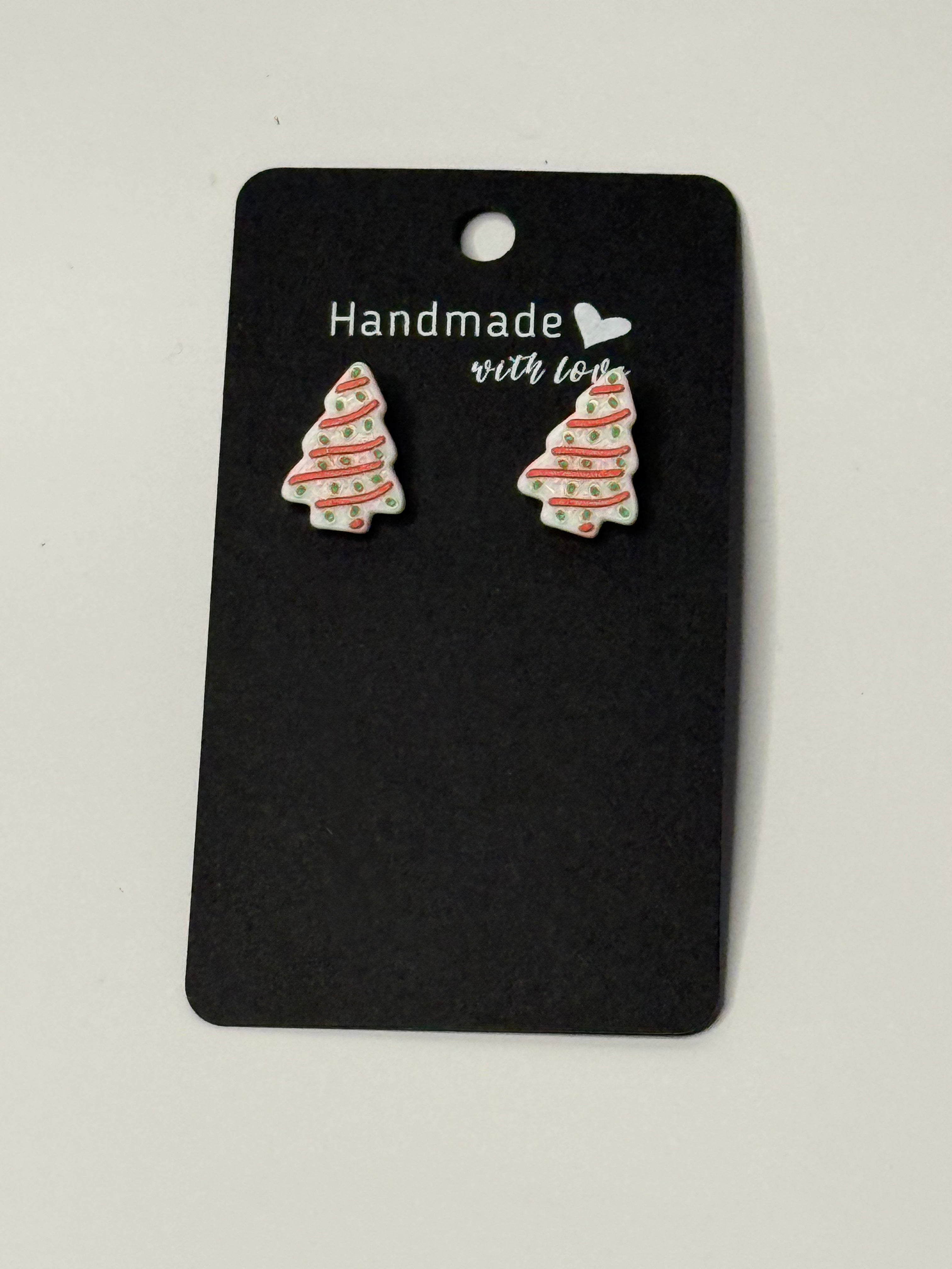 Little Debbie Christmas Tree Cake Earrings