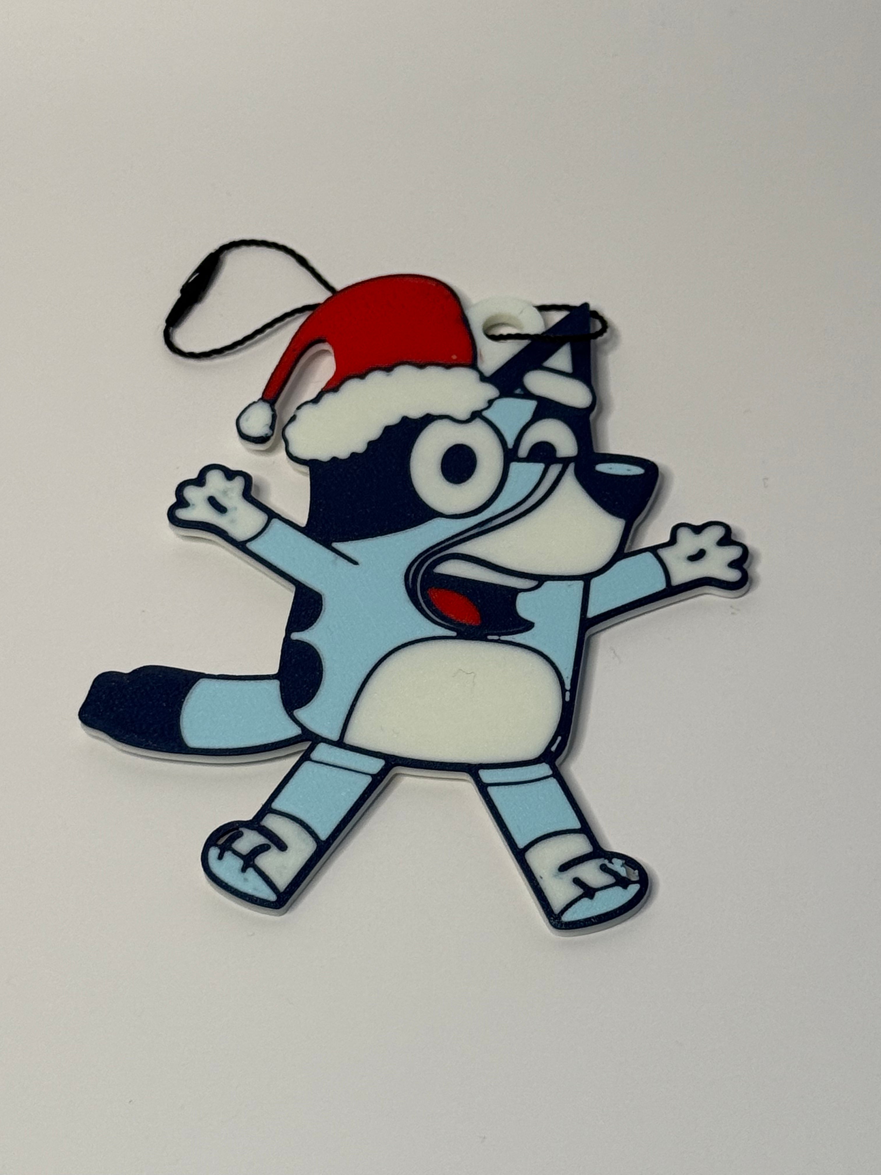Playful Blue Pup Christmas Ornament