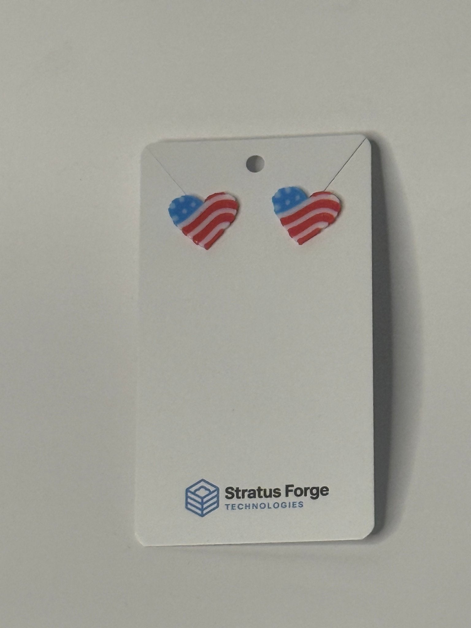 American Flag Heart Stud Earrings – Patriotic 4th of July - Stratus Forge Technologies