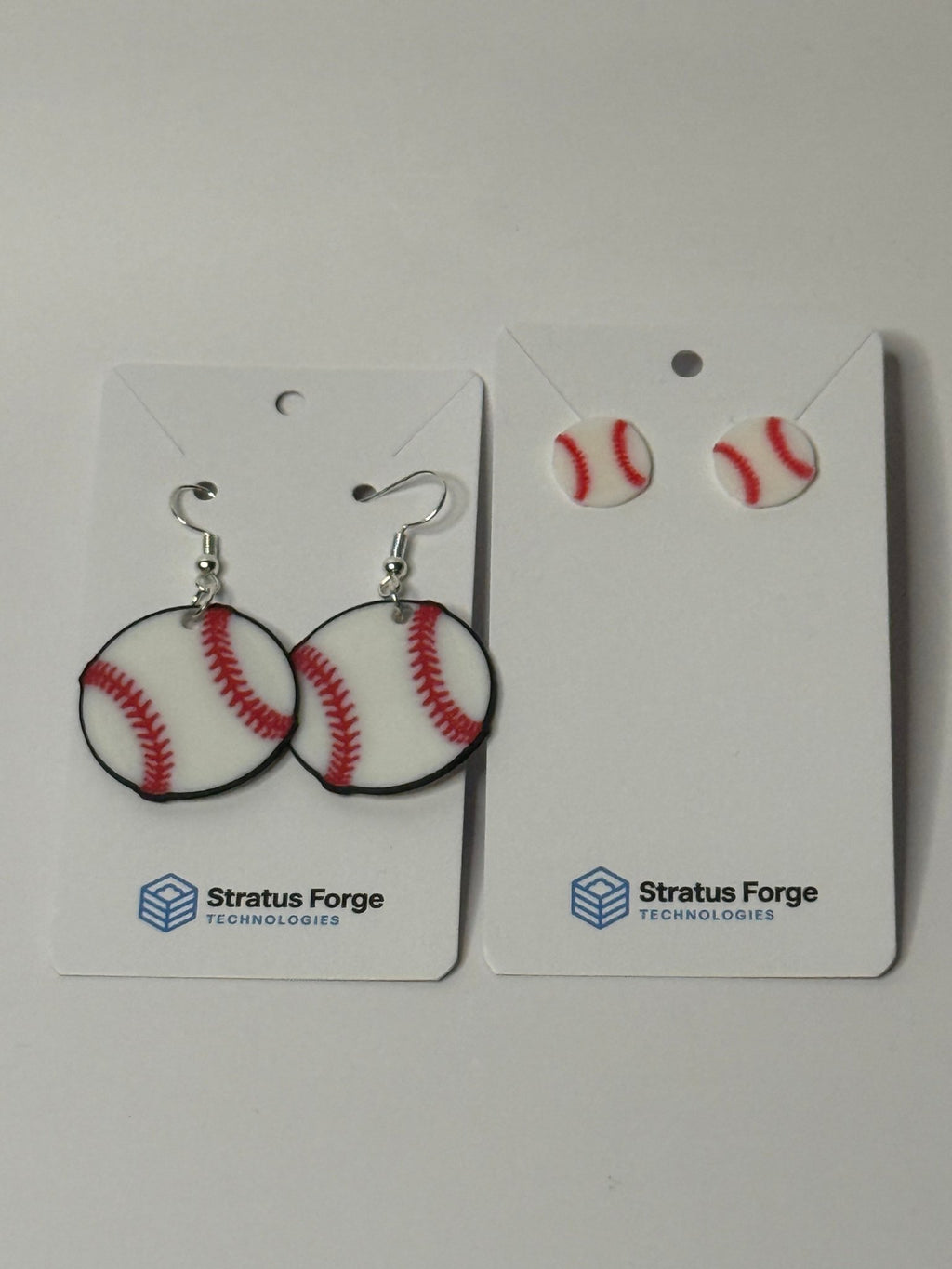 Baseball Earrings – Stud or Dangle | Flat or Raised Design - Stratus Forge Technologies