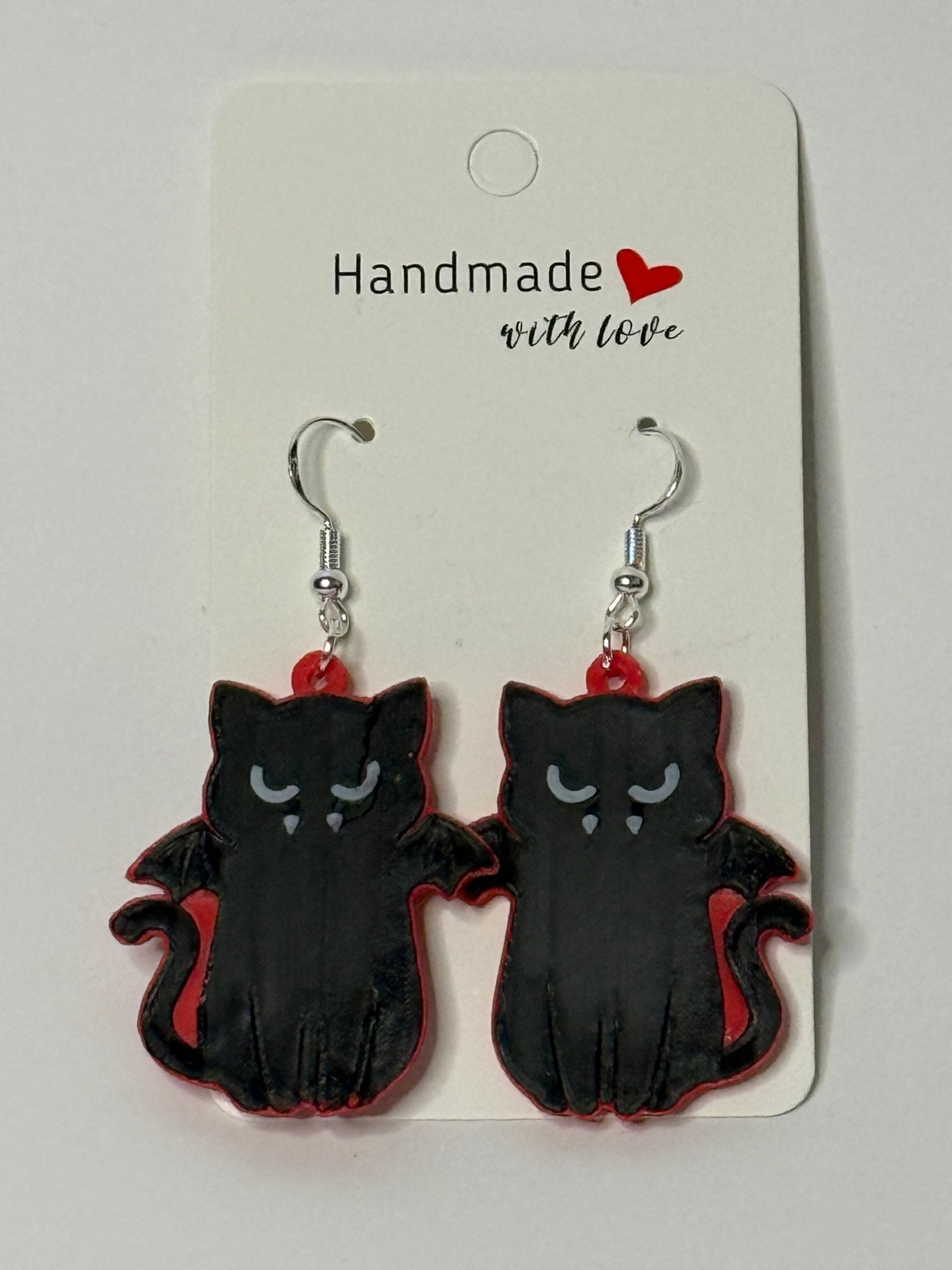 🦇🐈‍⬛ Bat Cat Earrings - Stratus Forge Technologies