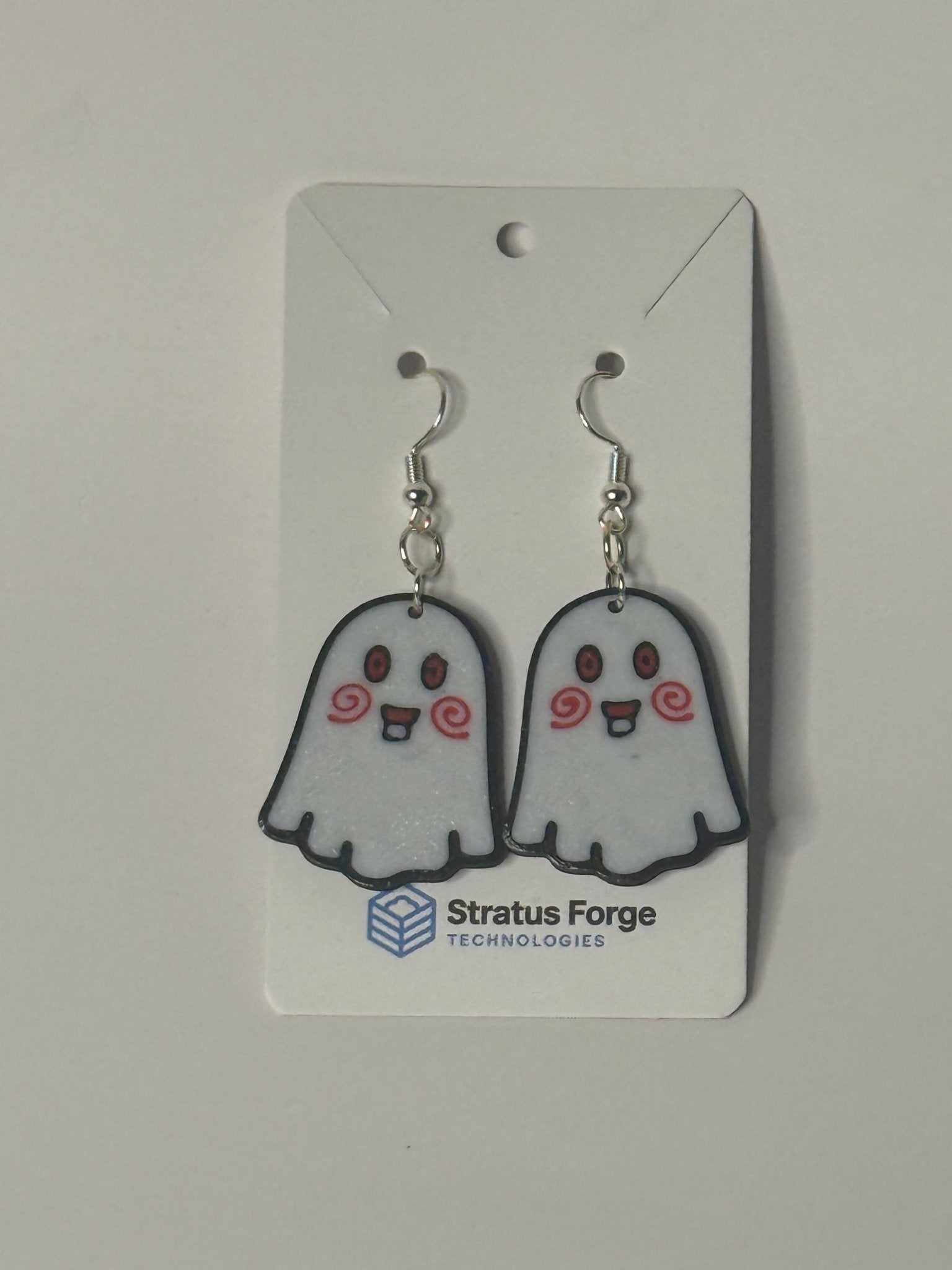 Blushing Ghost Earrings – Cute Kawaii Halloween Jewelry - Stratus Forge Technologies