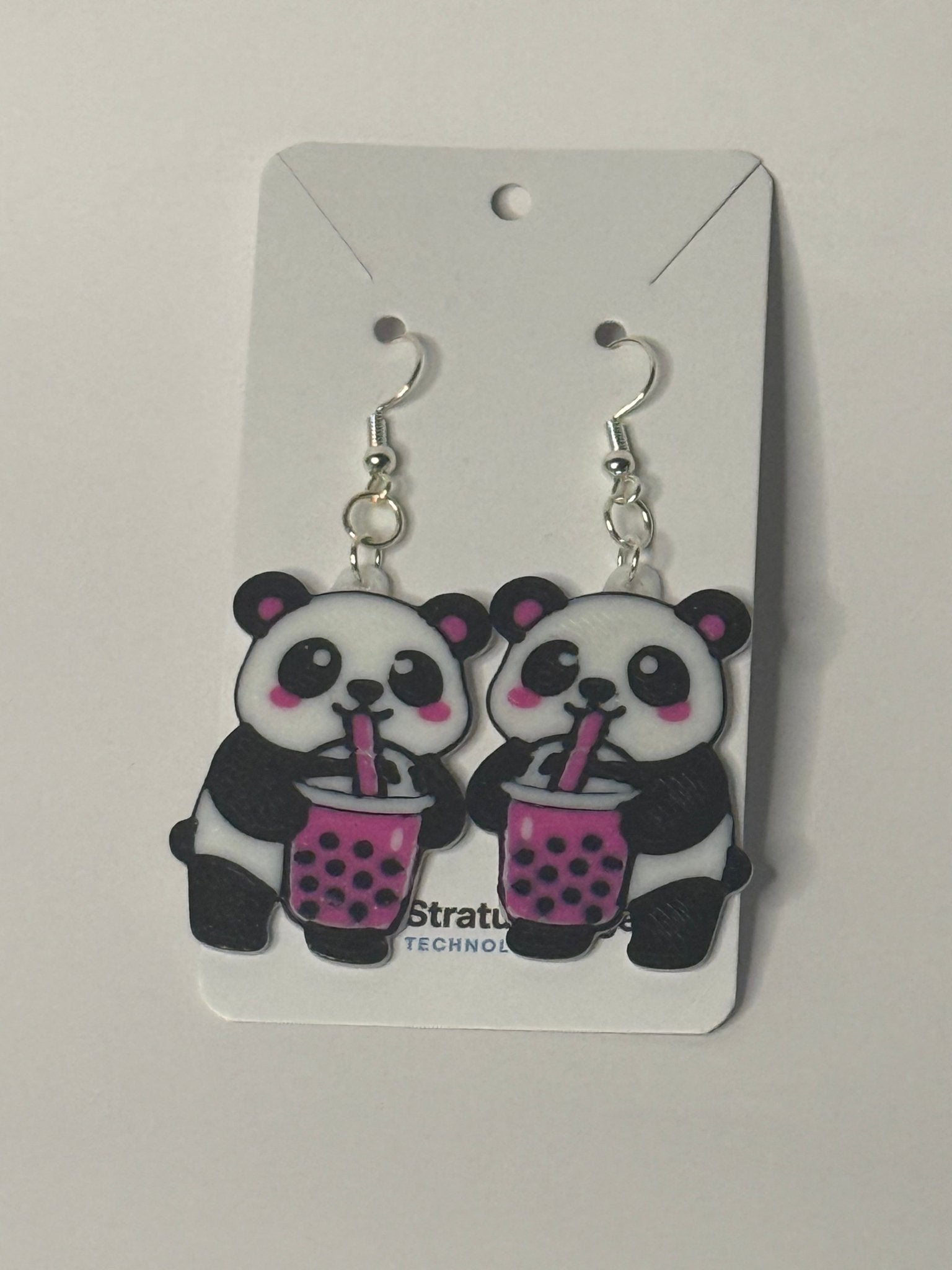 Boba Panda Earrings – Kawaii Bubble Tea Jewelry - Stratus Forge Technologies