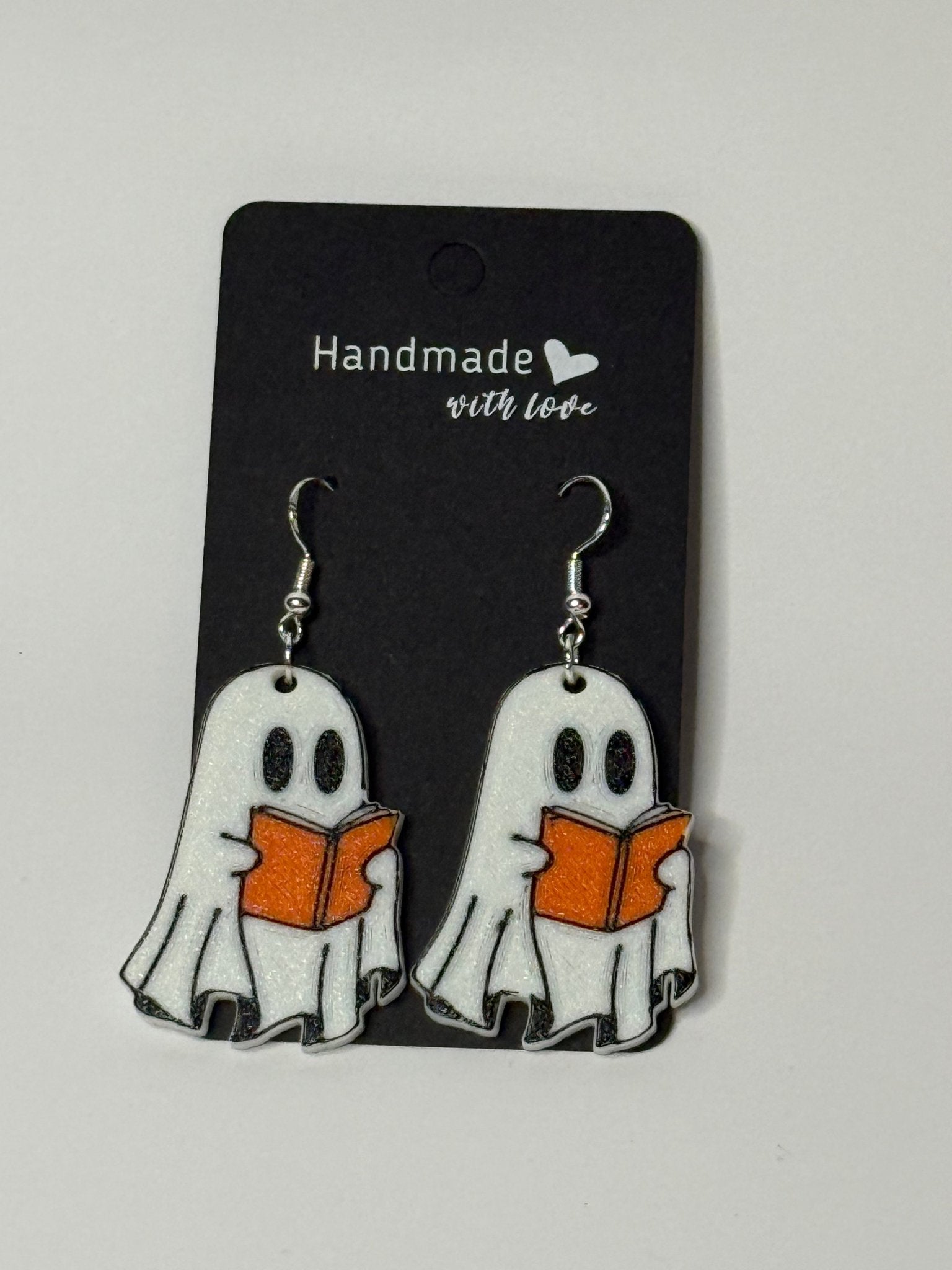 📖👻 Bookish Ghost Earrings - Stratus Forge Technologies