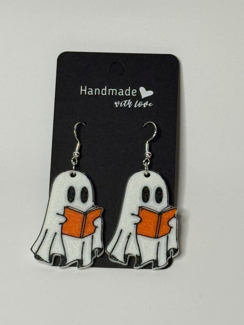 📖👻 Bookish Ghost Earrings - Stratus Forge Technologies
