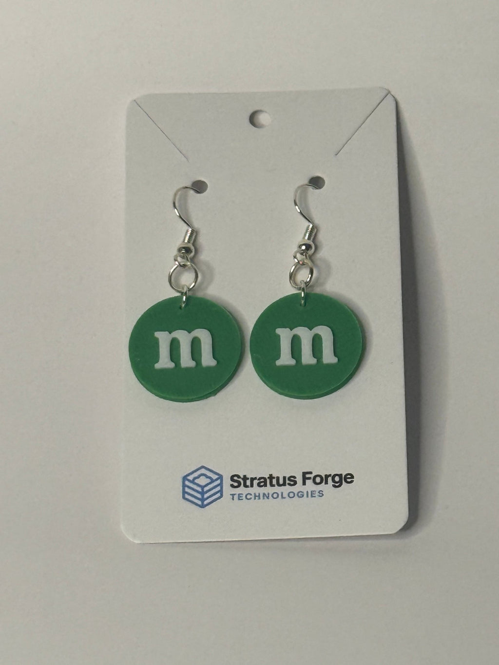 Candy-Inspired “m” Dangle Earrings | 3D Printed | Multiple Colors - Stratus Forge Technologies