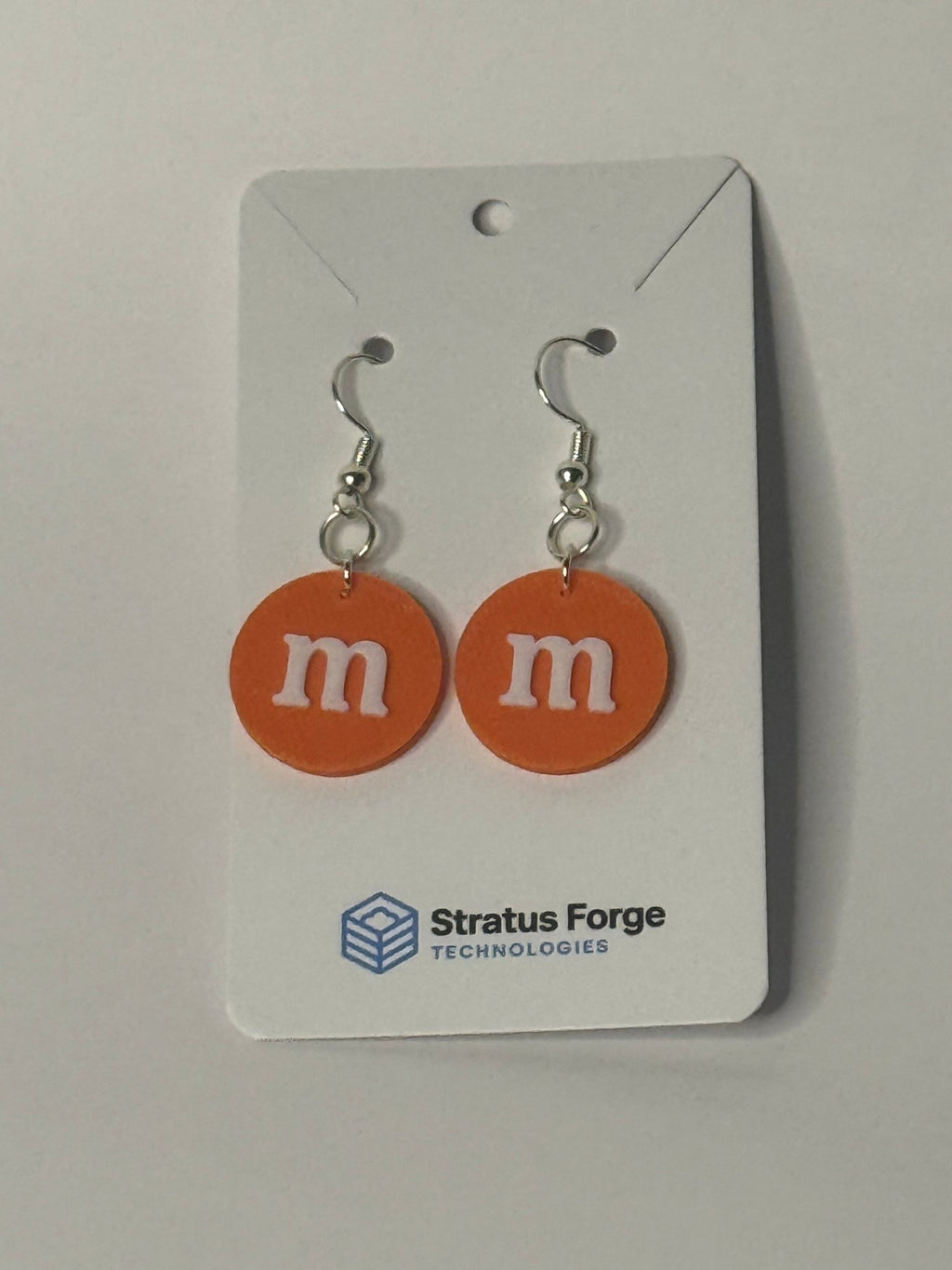 Candy-Inspired “m” Dangle Earrings | 3D Printed | Multiple Colors - Stratus Forge Technologies