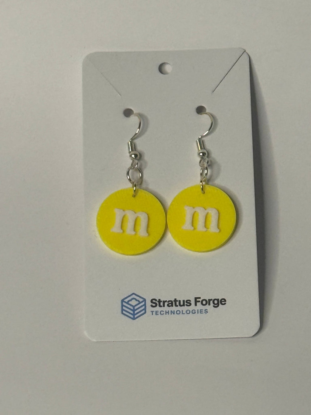 Candy-Inspired “m” Dangle Earrings | 3D Printed | Multiple Colors - Stratus Forge Technologies