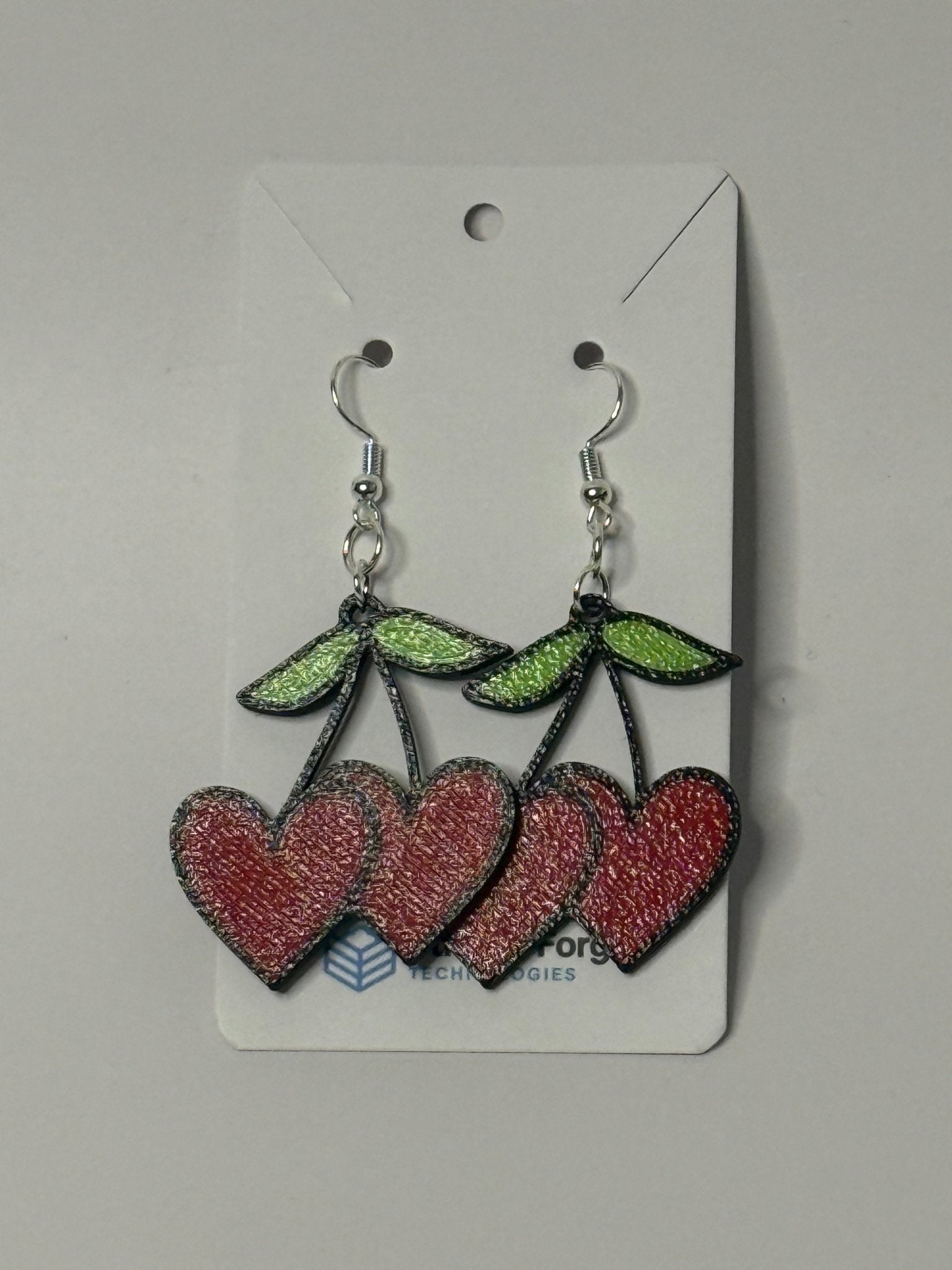 Cherry Heart Dangle Earrings - Stratus Forge Technologies
