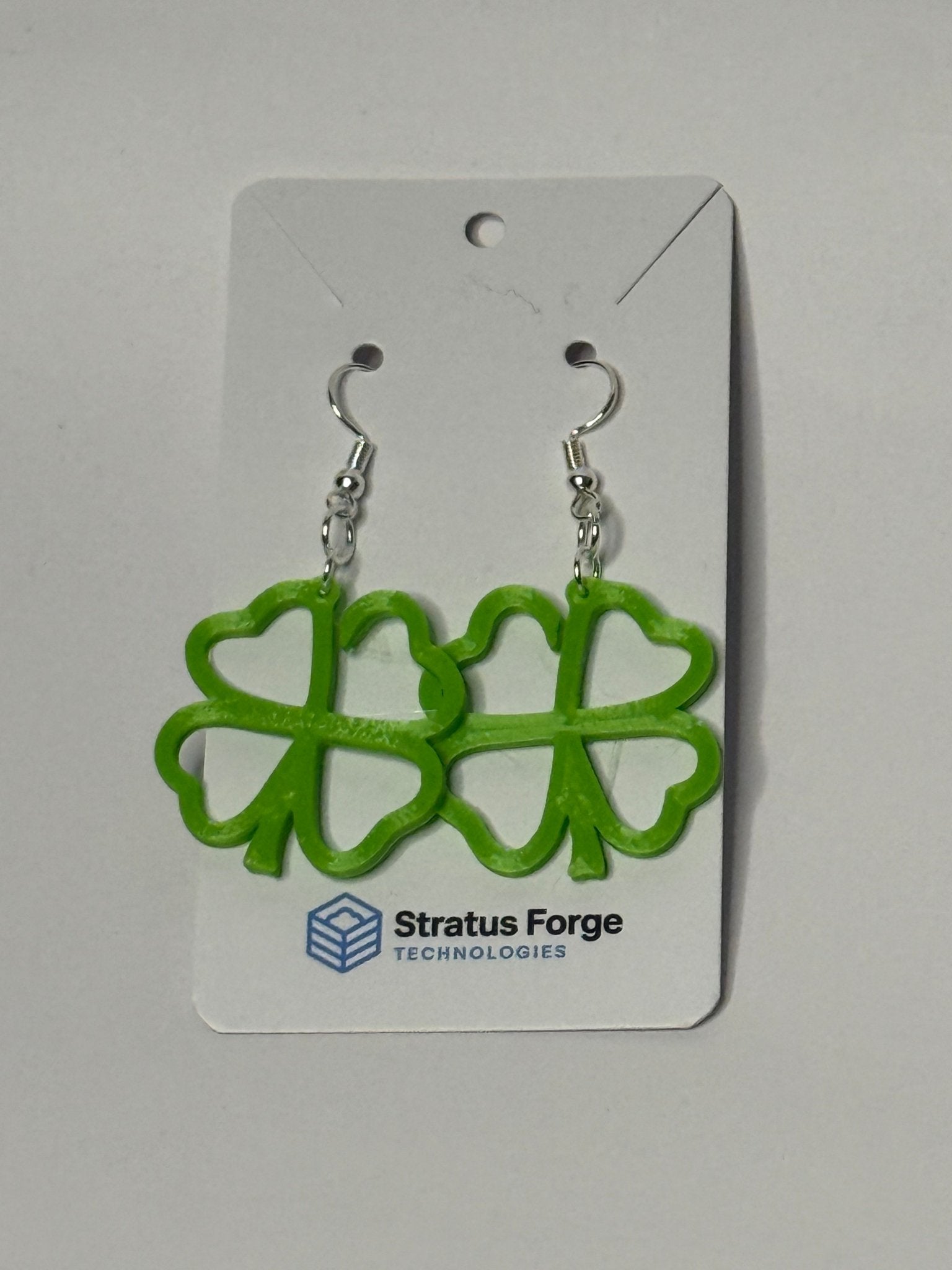 Clover Outline Dangle Earrings – St. Patrick’s Day - Stratus Forge Technologies