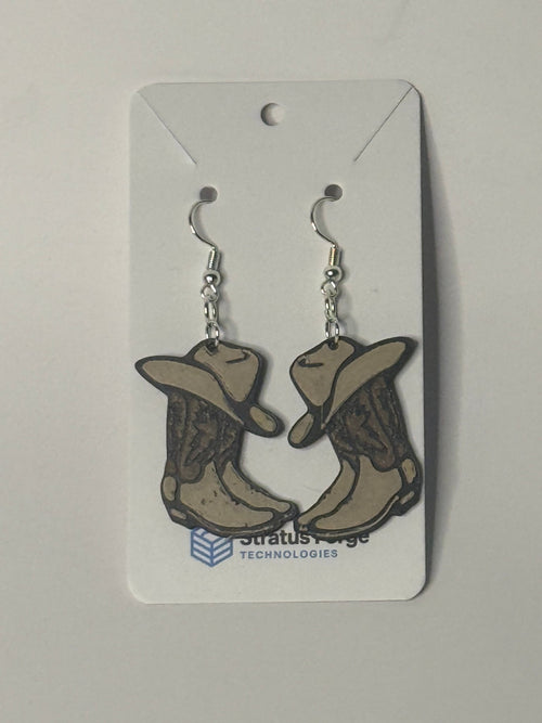 Cowboy Boots & Hat Earrings - Stratus Forge Technologies