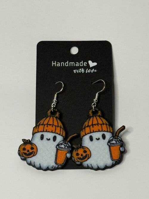 👻☕ Cozy Ghost Earrings - Stratus Forge Technologies