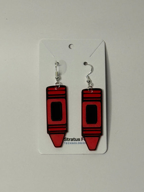 Crayola - Style Crayon Dangle Earrings – Colorful Statement Earrings | Buy 5 Get 1 Free - Stratus Forge Technologies