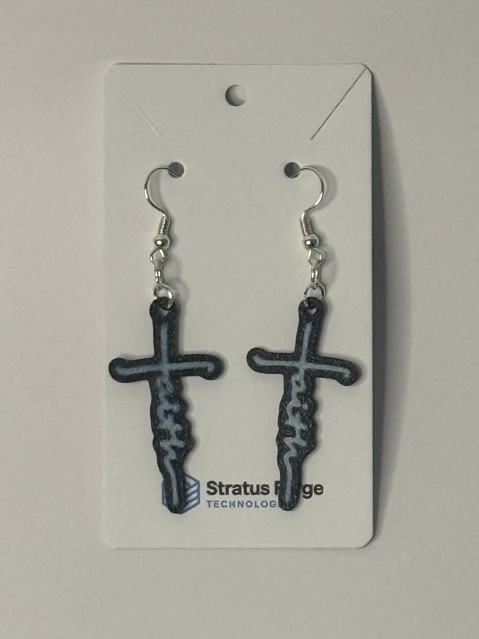 Cross Dagger Dangle Earrings | Gothic Statement Jewelry - Stratus Forge Technologies