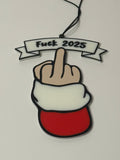 “F*ck 2025” Santa Middle Finger Ornament - Stratus Forge Technologies