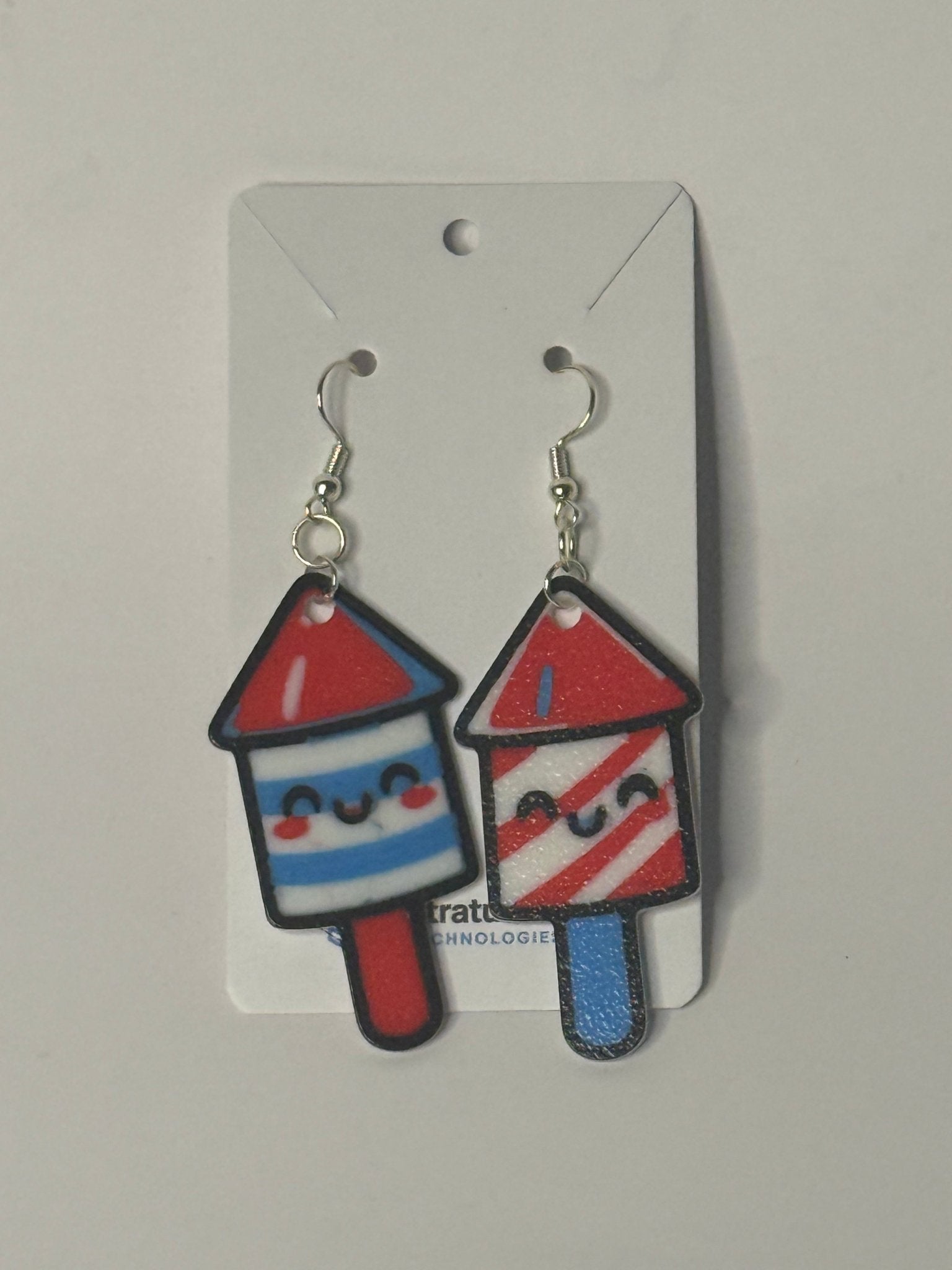 Firecracker Popsicle Dangle Earrings | 4th of July - Stratus Forge Technologies