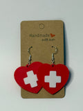 First Aid Heart Earrings - Stratus Forge Technologies