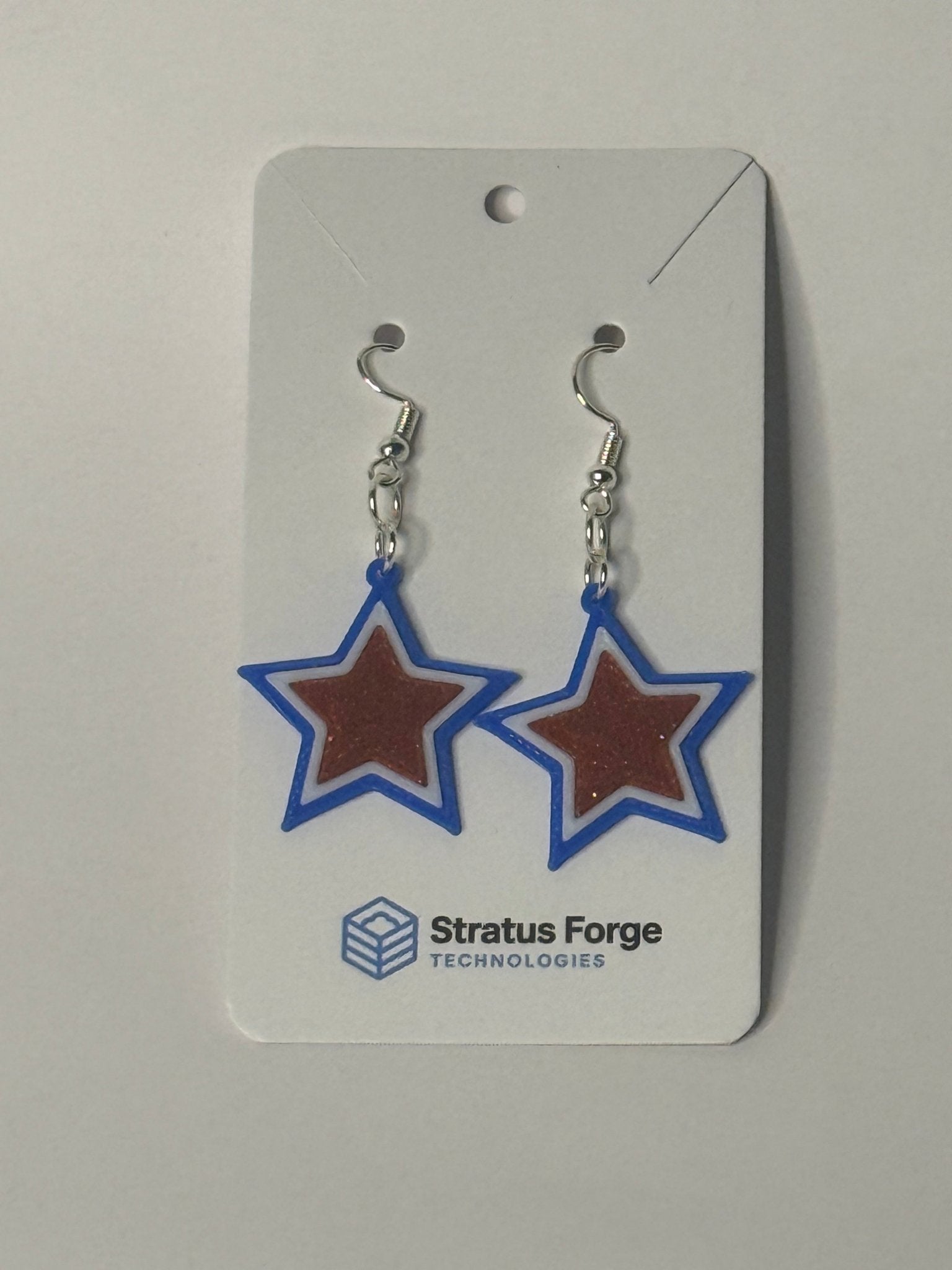 Glitter Star Outline Earrings - Stratus Forge Technologies