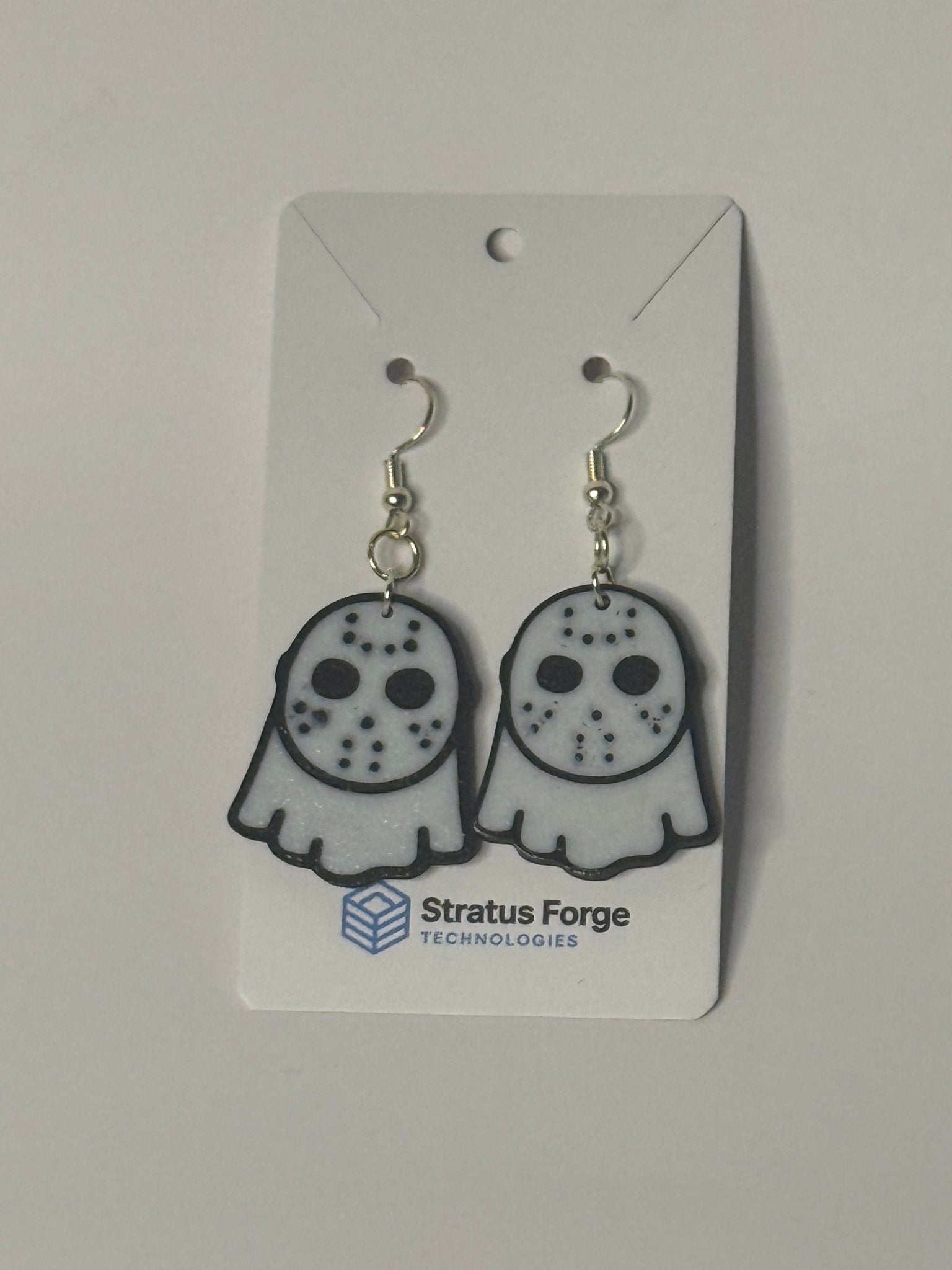 Hockey Mask Ghost Earrings – Spooky Horror Halloween Jewelry - Stratus Forge Technologies
