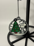 Holiday Beagle Ornament with Christmas Tree Scene - Stratus Forge Technologies