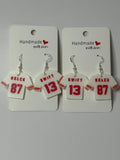 Kelce & Swift Jersey Earrings – White Chiefs Jerseys - Stratus Forge Technologies