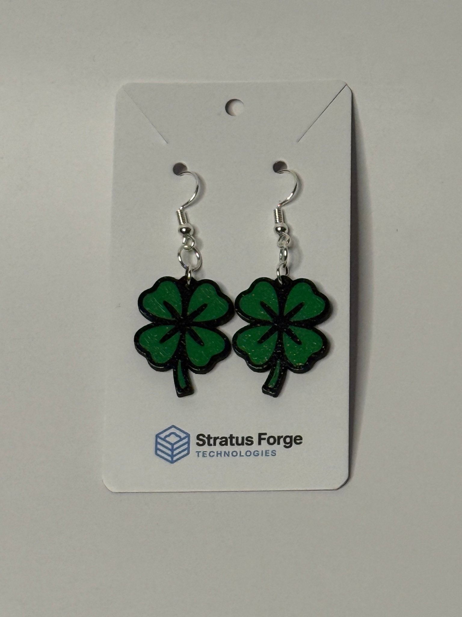 Leaf Clover Dangle Earrings – Lucky Green - Stratus Forge Technologies