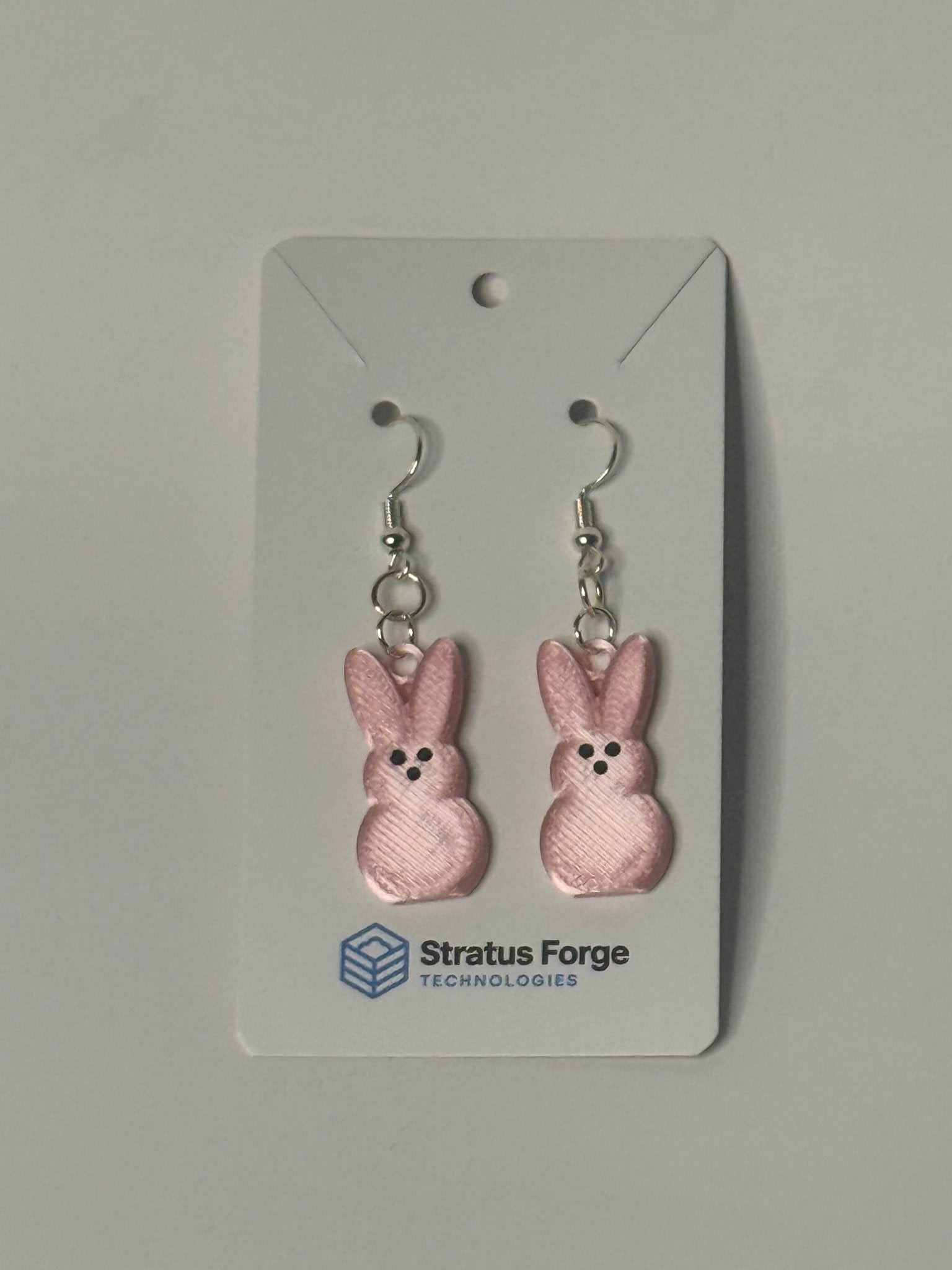 Marshmallow Bunny Earrings – Cute Easter Spring Jewelry - Stratus Forge Technologies