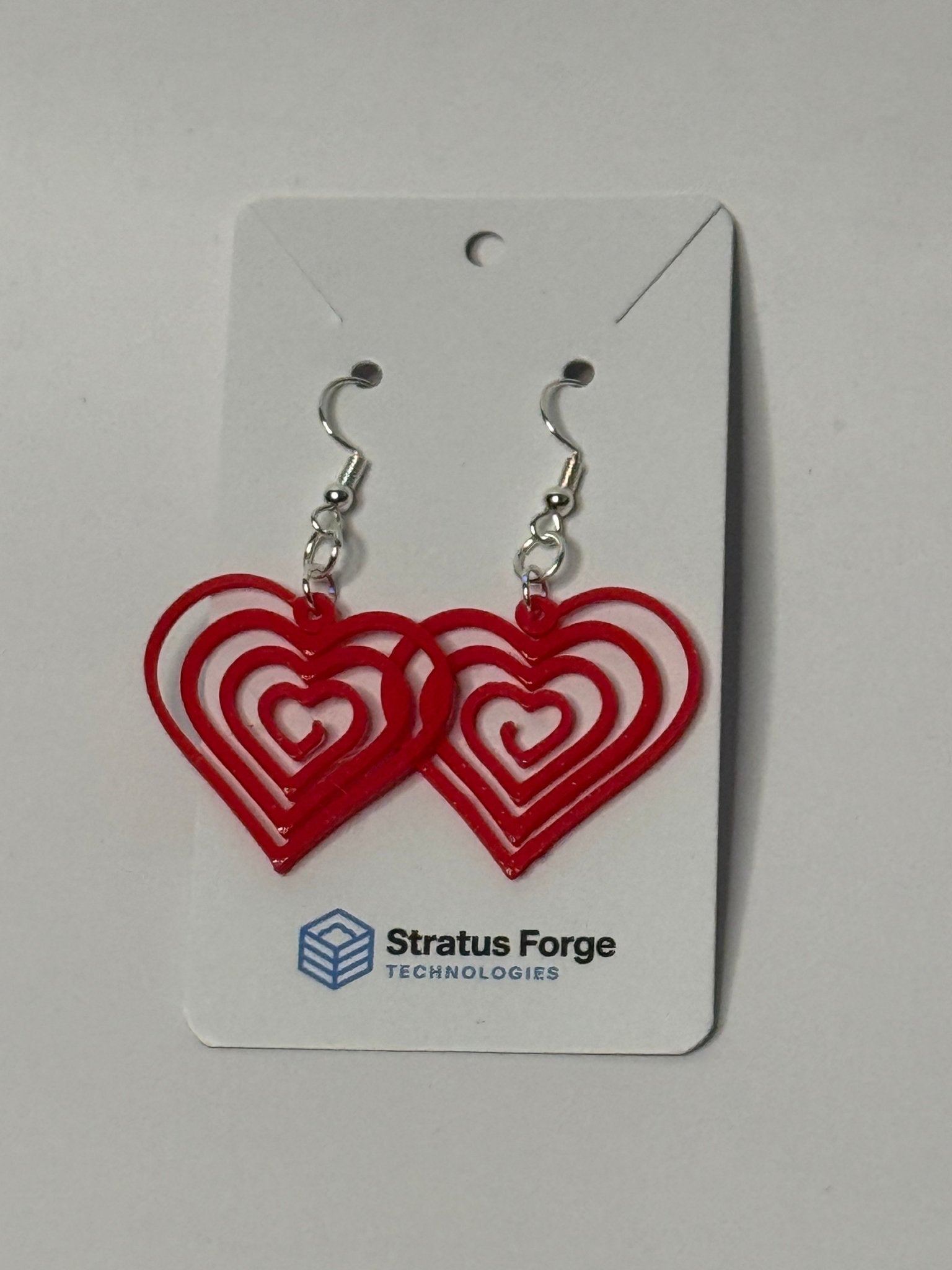 Open Heart Dangle Earrings – Lightweight Valentine’s Day Earrings - Stratus Forge Technologies