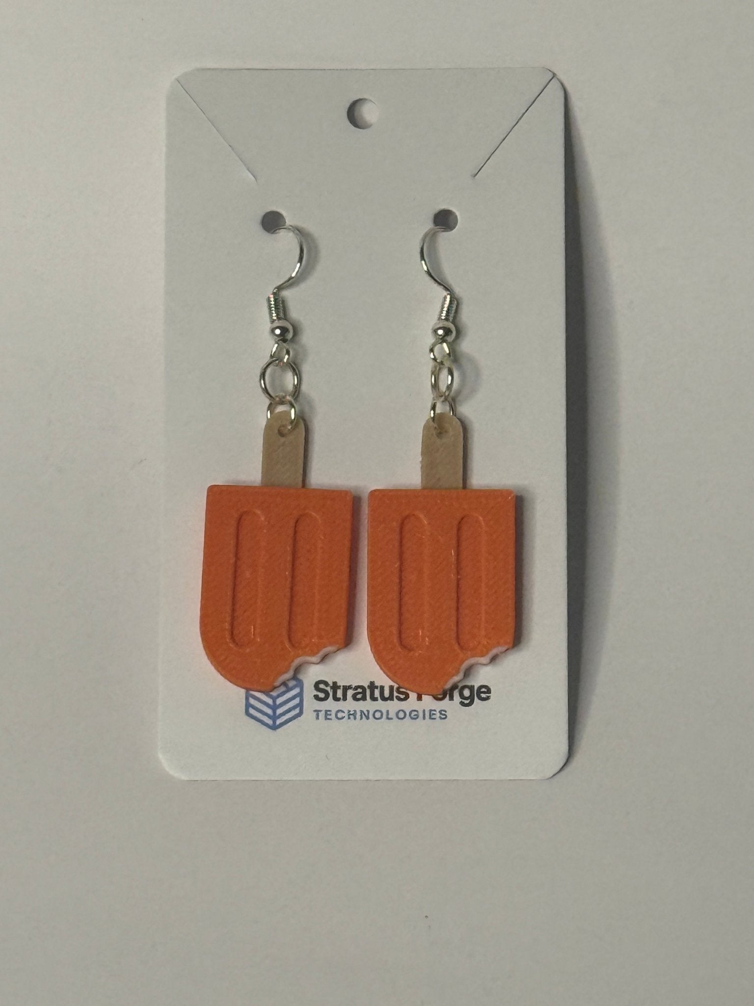 Orange Popsicle Earrings – Classic or Bite Taken - Stratus Forge Technologies