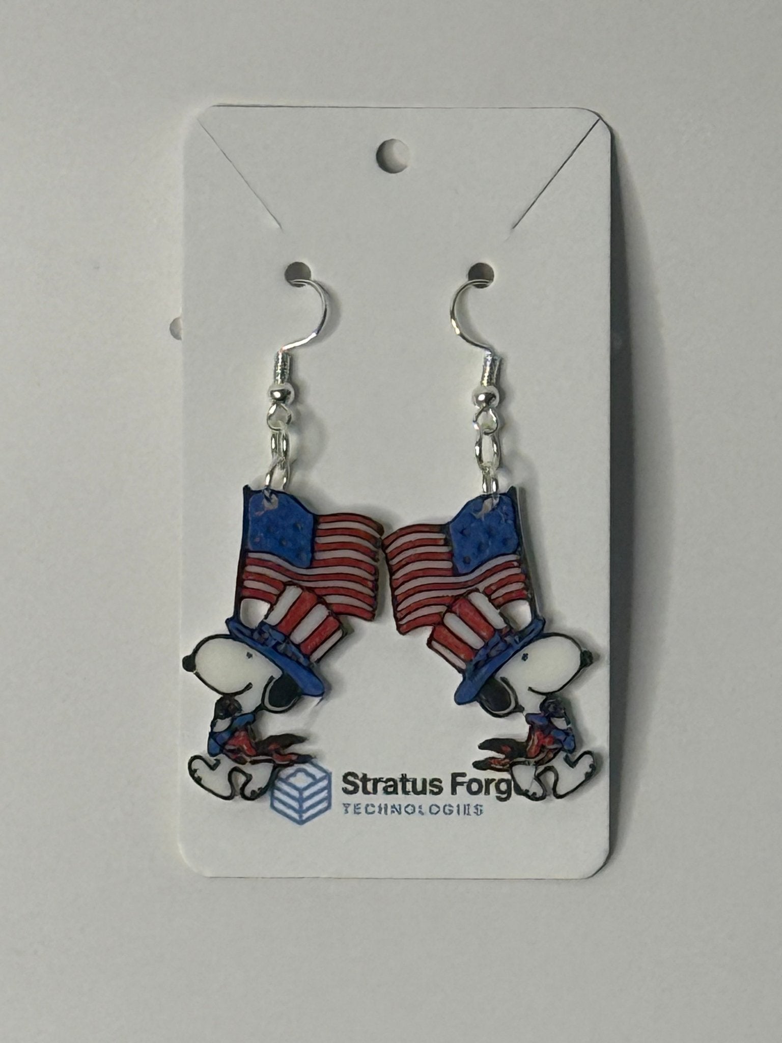 Patriotic Beagle Dangle Earrings | 4th of July - Stratus Forge Technologies