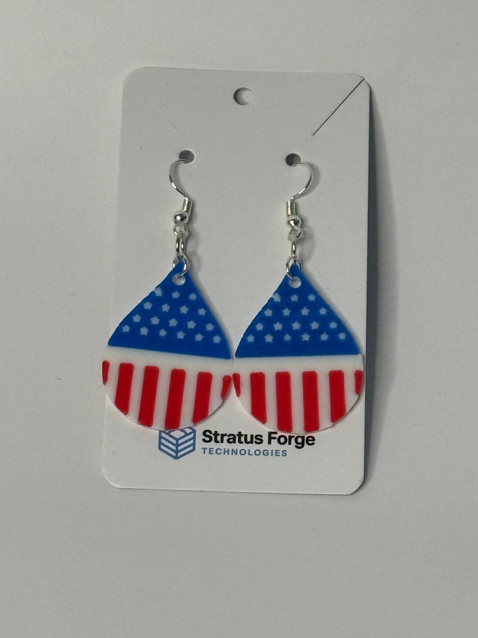 Patriotic Teardrop Dangle Earrings | 4th of July - Stratus Forge Technologies