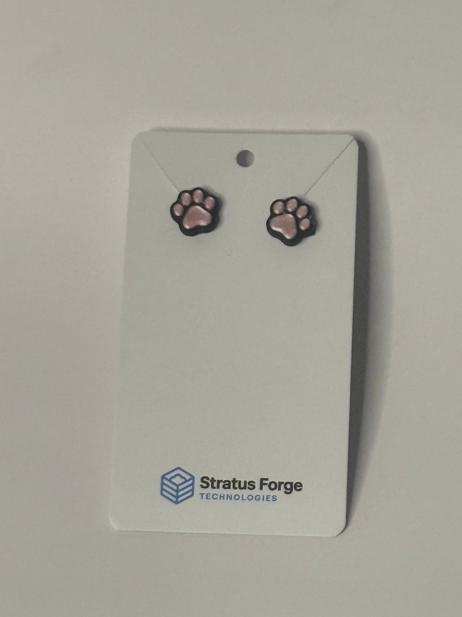 Paw Print Stud Earrings | Cute Pet Lover Jewelry - Stratus Forge Technologies