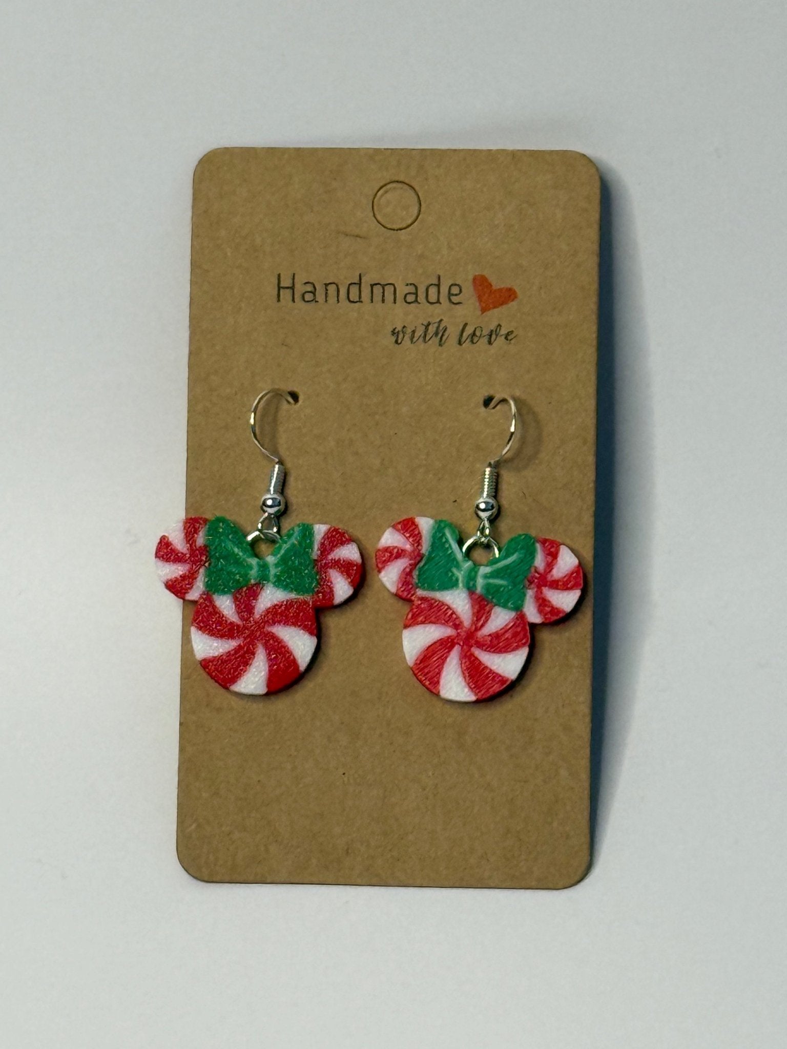 Peppermint Holiday Bow Earrings - Stratus Forge Technologies