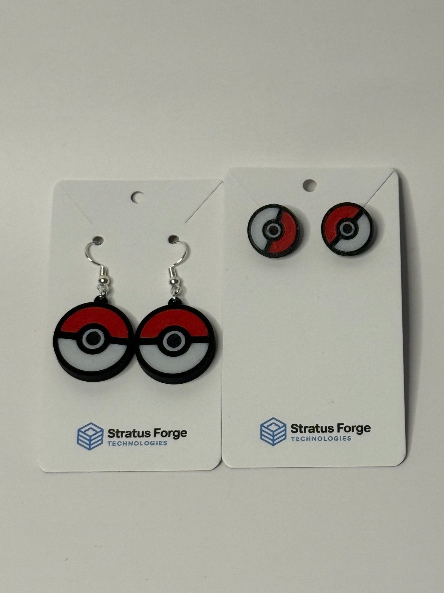 Poké Ball Earrings – Studs, Dangles & Combo Set - Stratus Forge Technologies