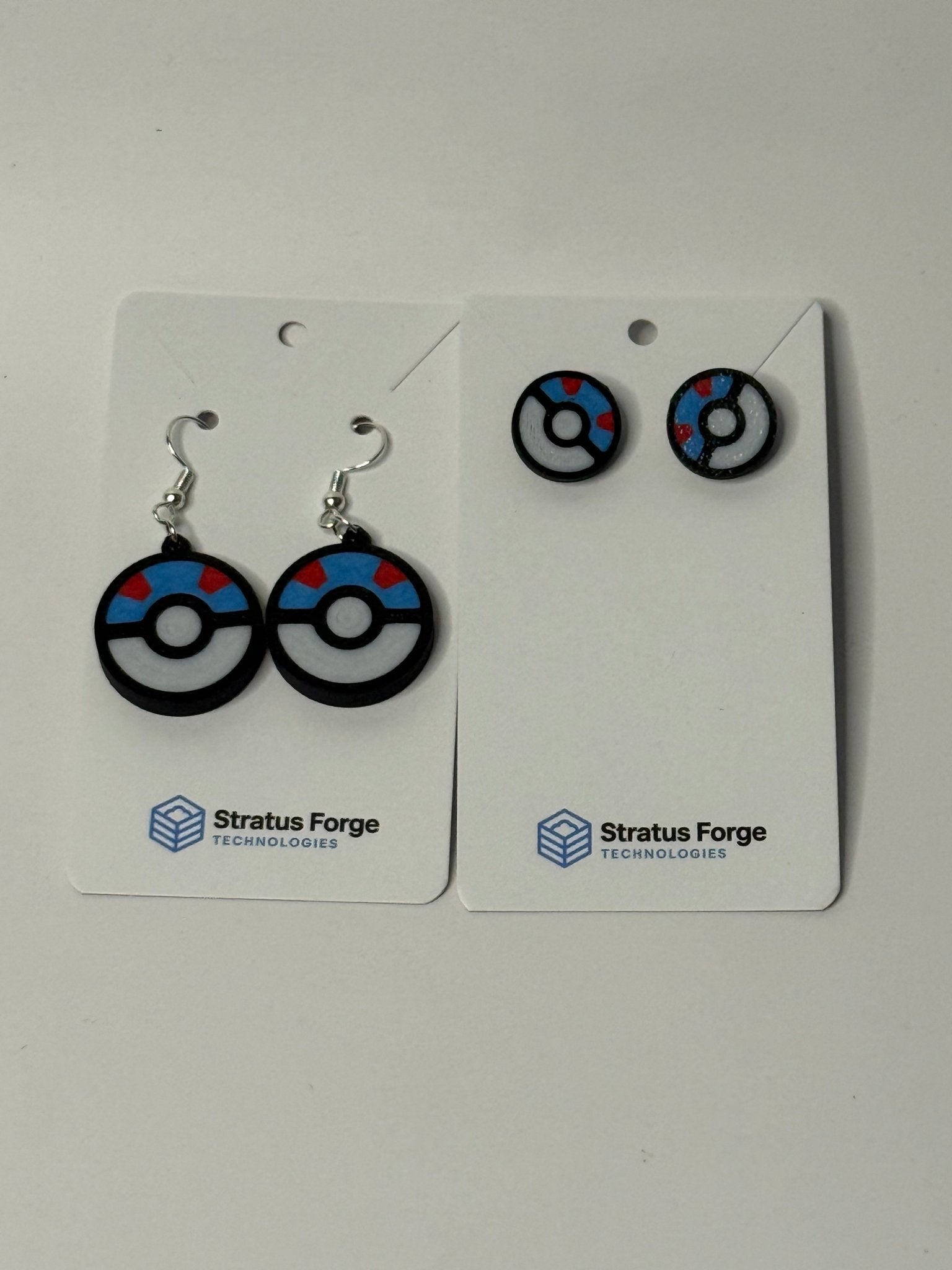Poké Ball Earrings – Studs, Dangles & Combo Set - Stratus Forge Technologies