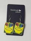 Rainbow Crayon Box Dangle Earrings – Teacher & Back - to - School Fun - Stratus Forge Technologies