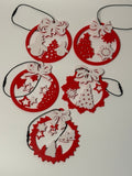 Red & White Christmas Ornament Set - Stratus Forge Technologies