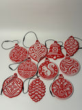 🎄 Red & White Nordic Ornament Collection - Stratus Forge Technologies