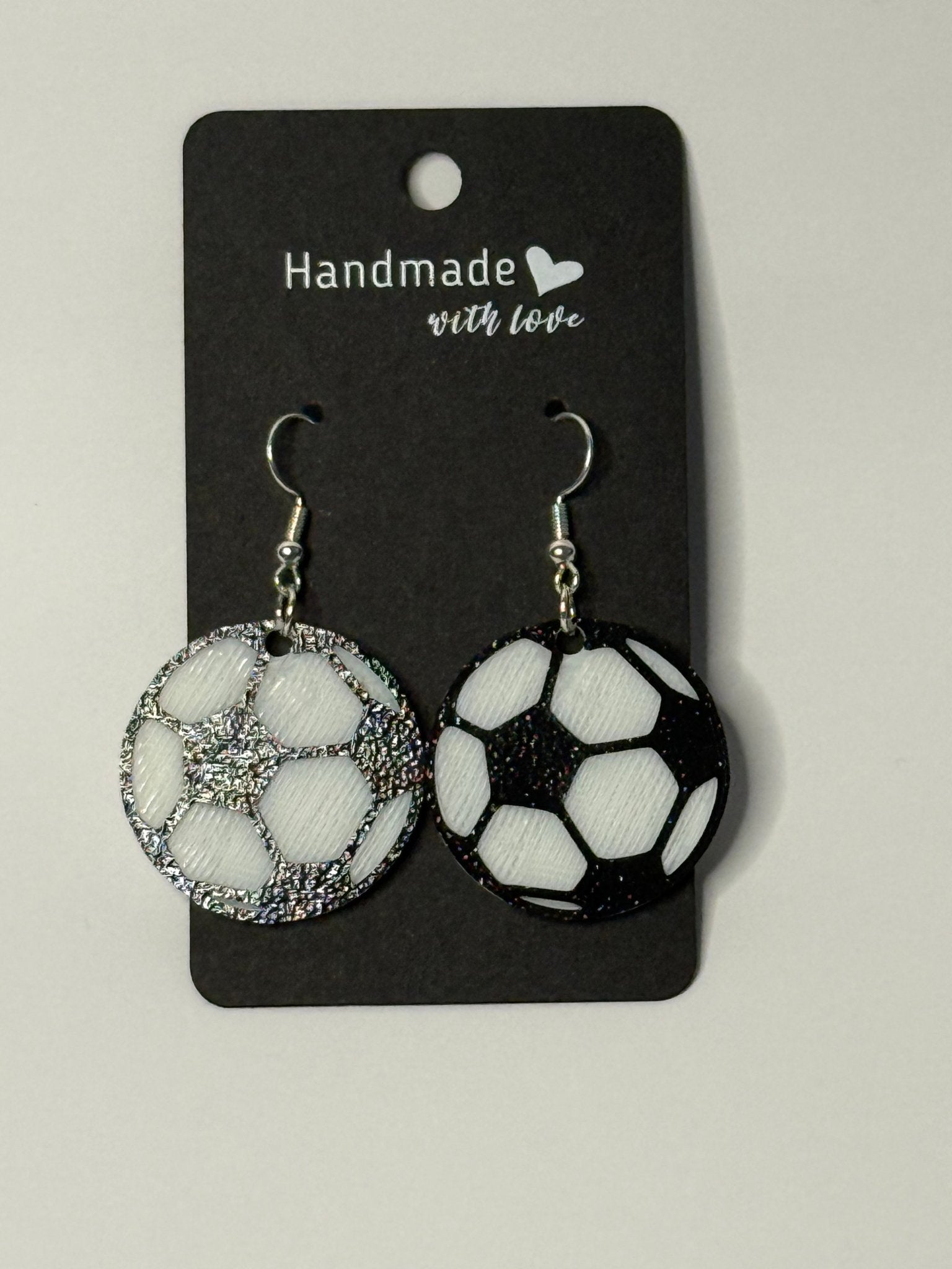 Soccer Ball Earrings – Dangle or Stud Style - Stratus Forge Technologies