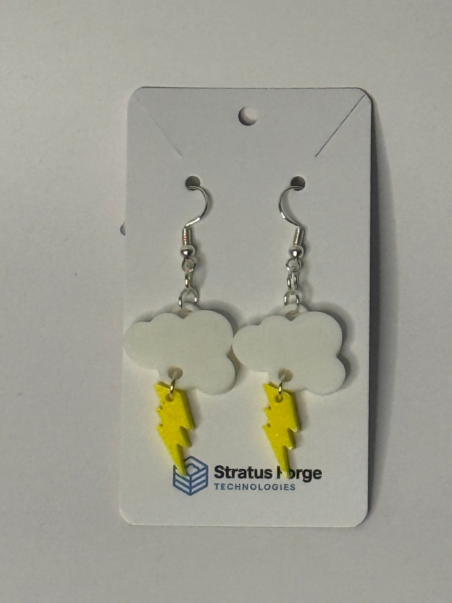 Storm Cloud Lightning Bolt Dangle Earrings - Stratus Forge Technologies