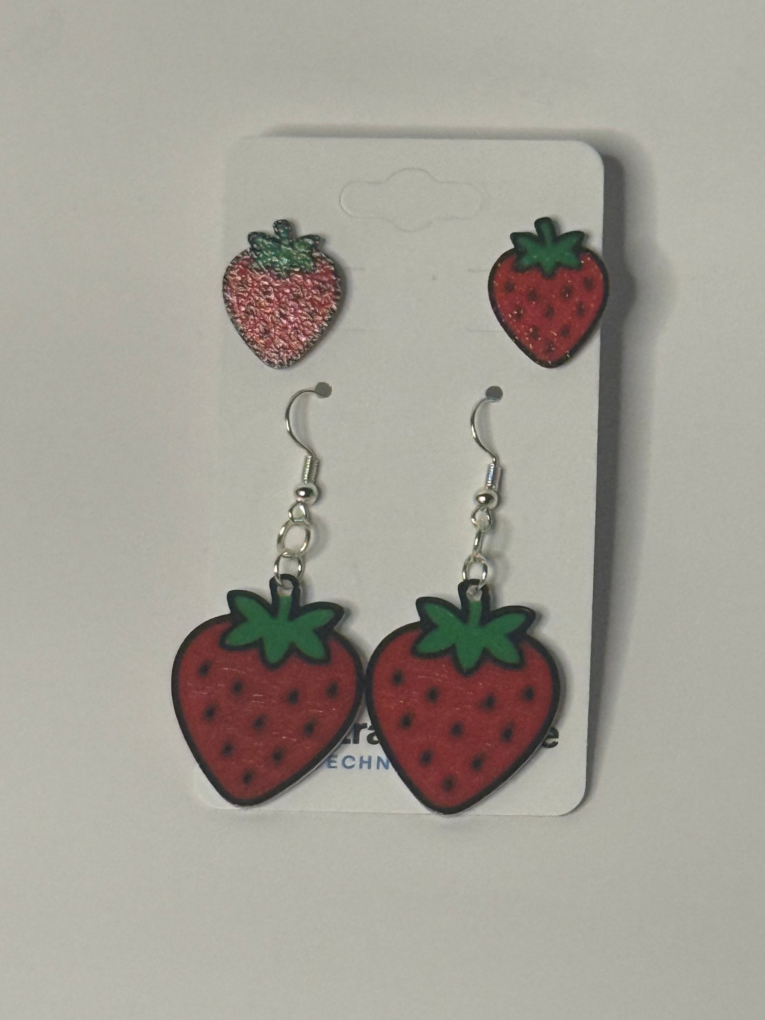 Strawberry Dangle Earrings | Cute Summer Fruit Jewelry - Stratus Forge Technologies