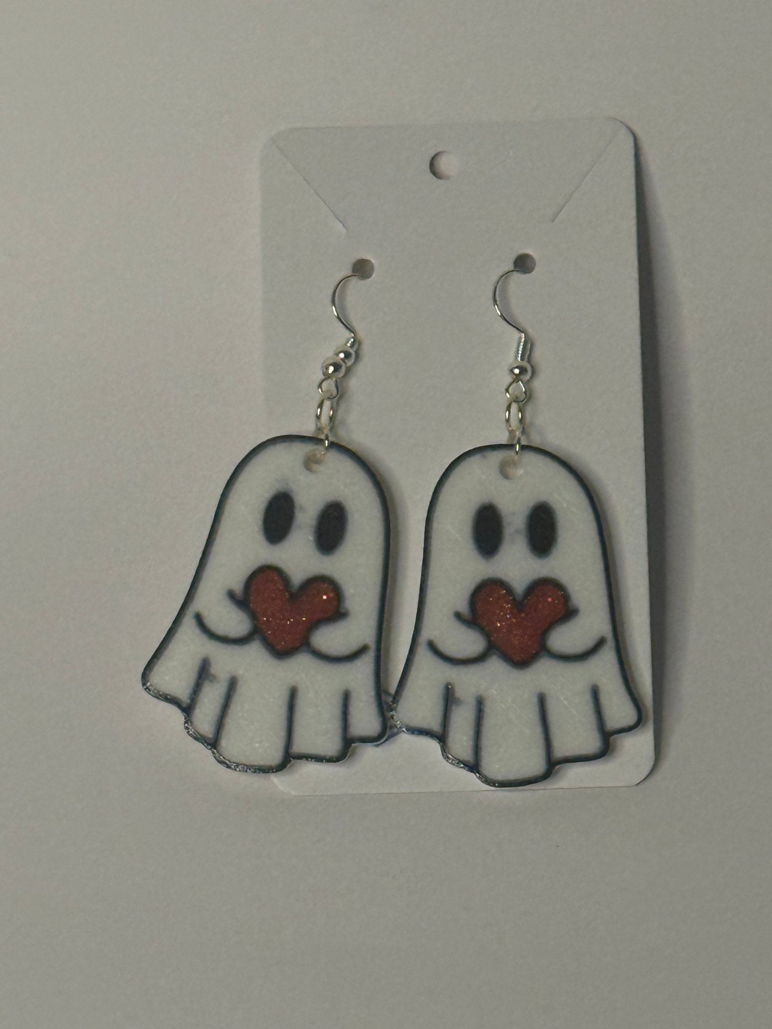 Sweet Heart Ghost Earrings – Cute Halloween Jewelry - Stratus Forge Technologies