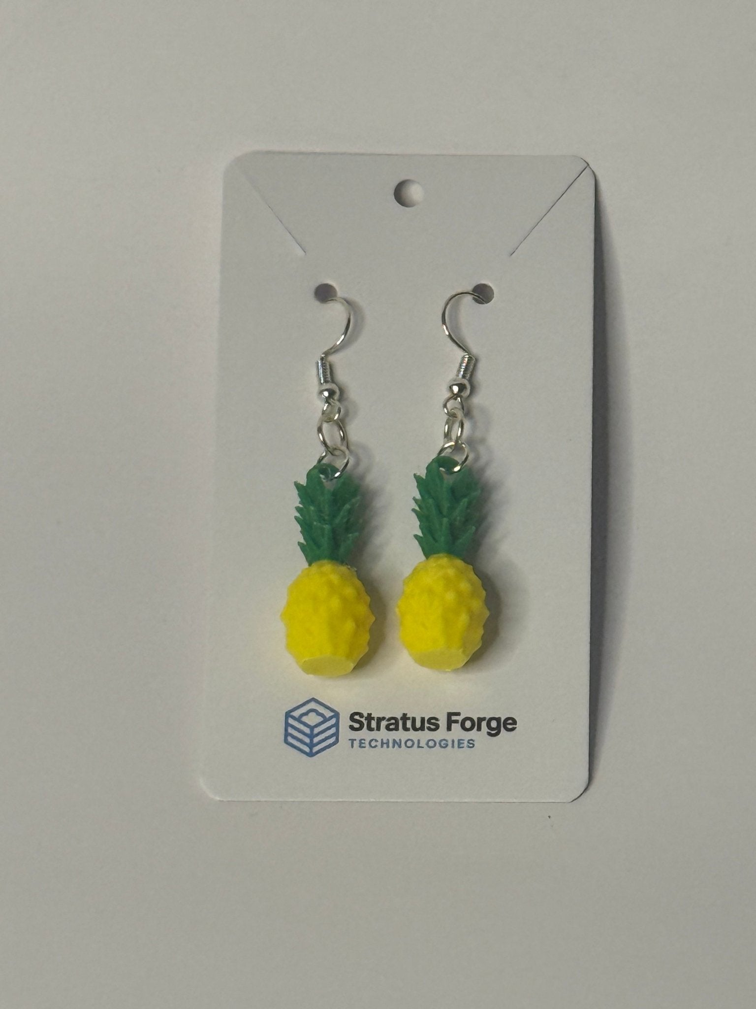 Textured Pineapple Dangle Earrings | Summer Fruit Jewelry - Stratus Forge Technologies