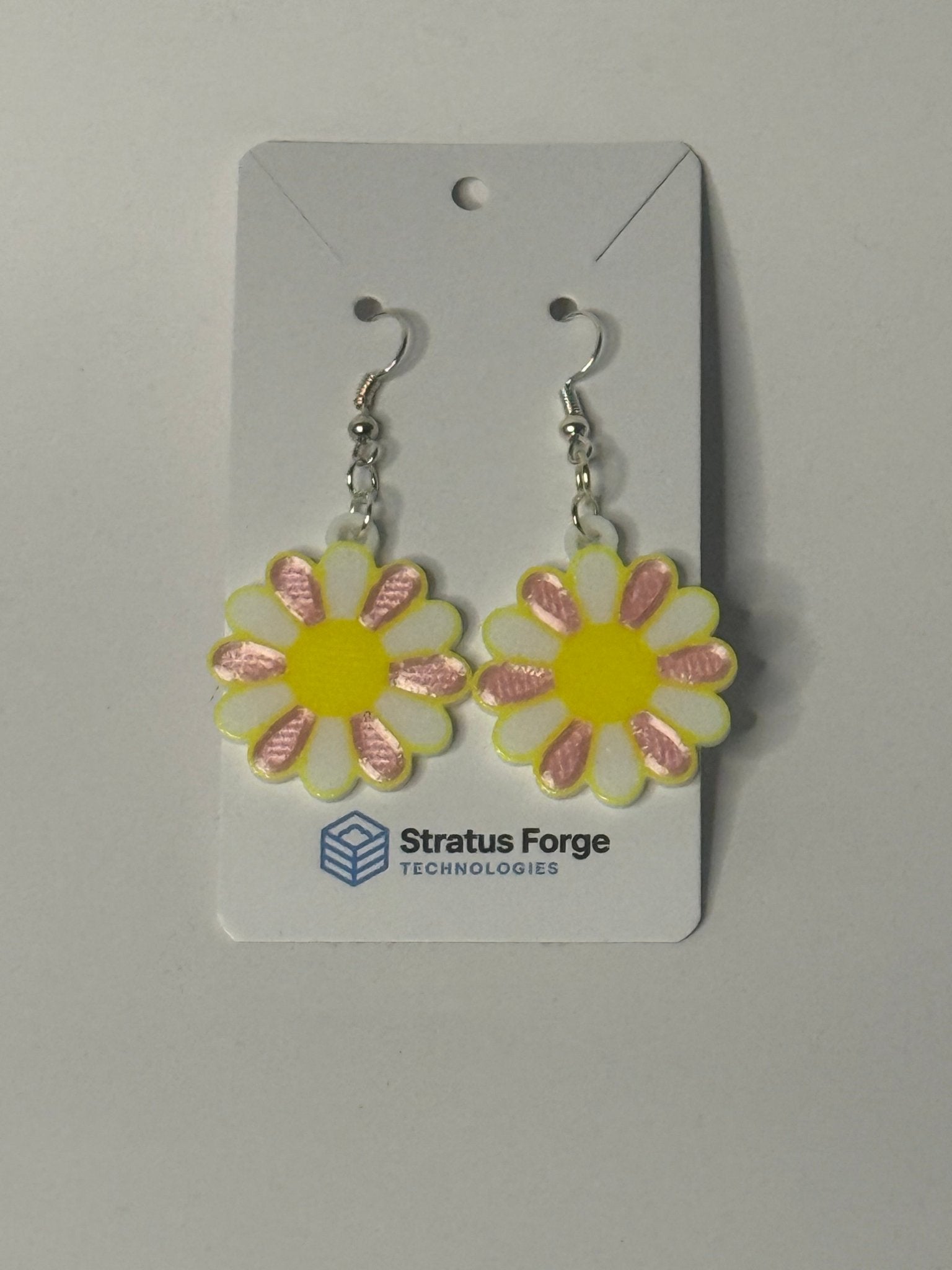 White Daisy Dangle Earrings - Stratus Forge Technologies